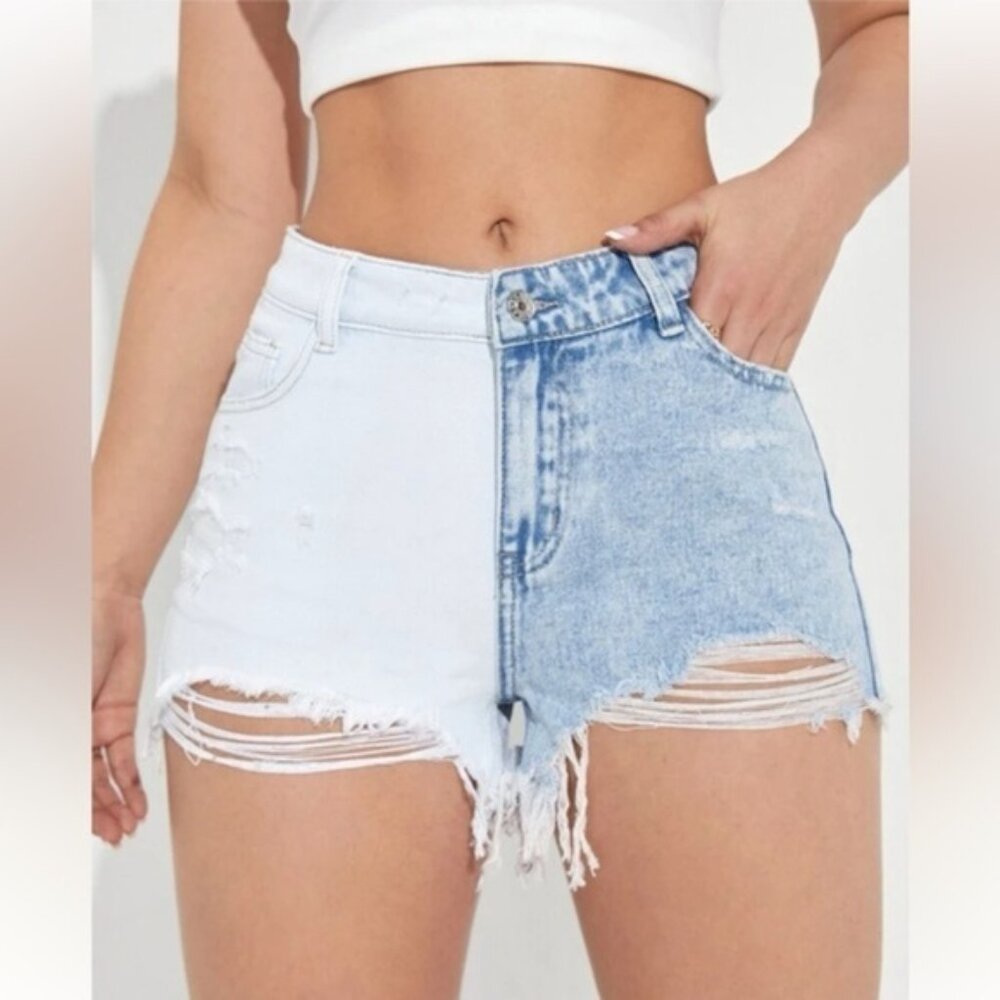 SHEIN two tone denim short- size M